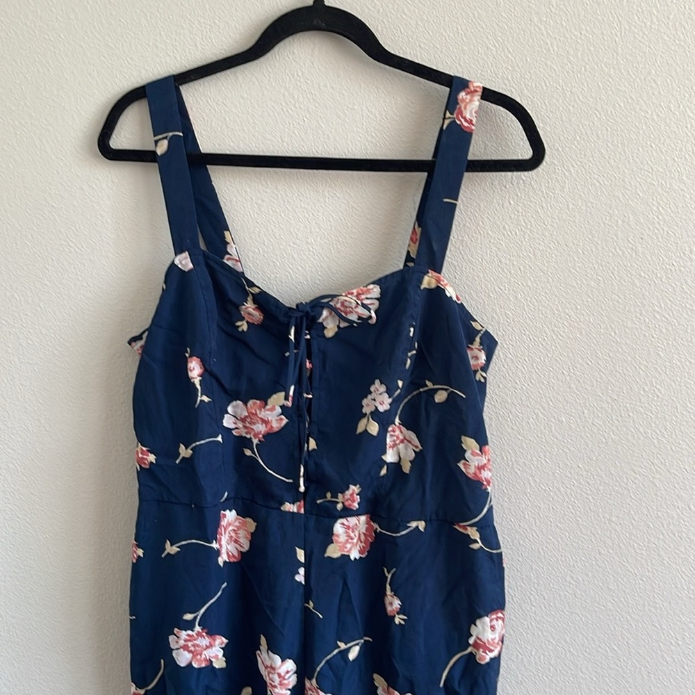 NEW Floral Navy Jumpsuit with Pink Accents Size XL - Picture 6 of 8